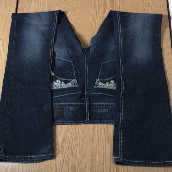 Juniors Twenty One by Rue21 Jeans Distressed Lacey Boot Cut Size 3/4 Regular - Picture 6 of 7